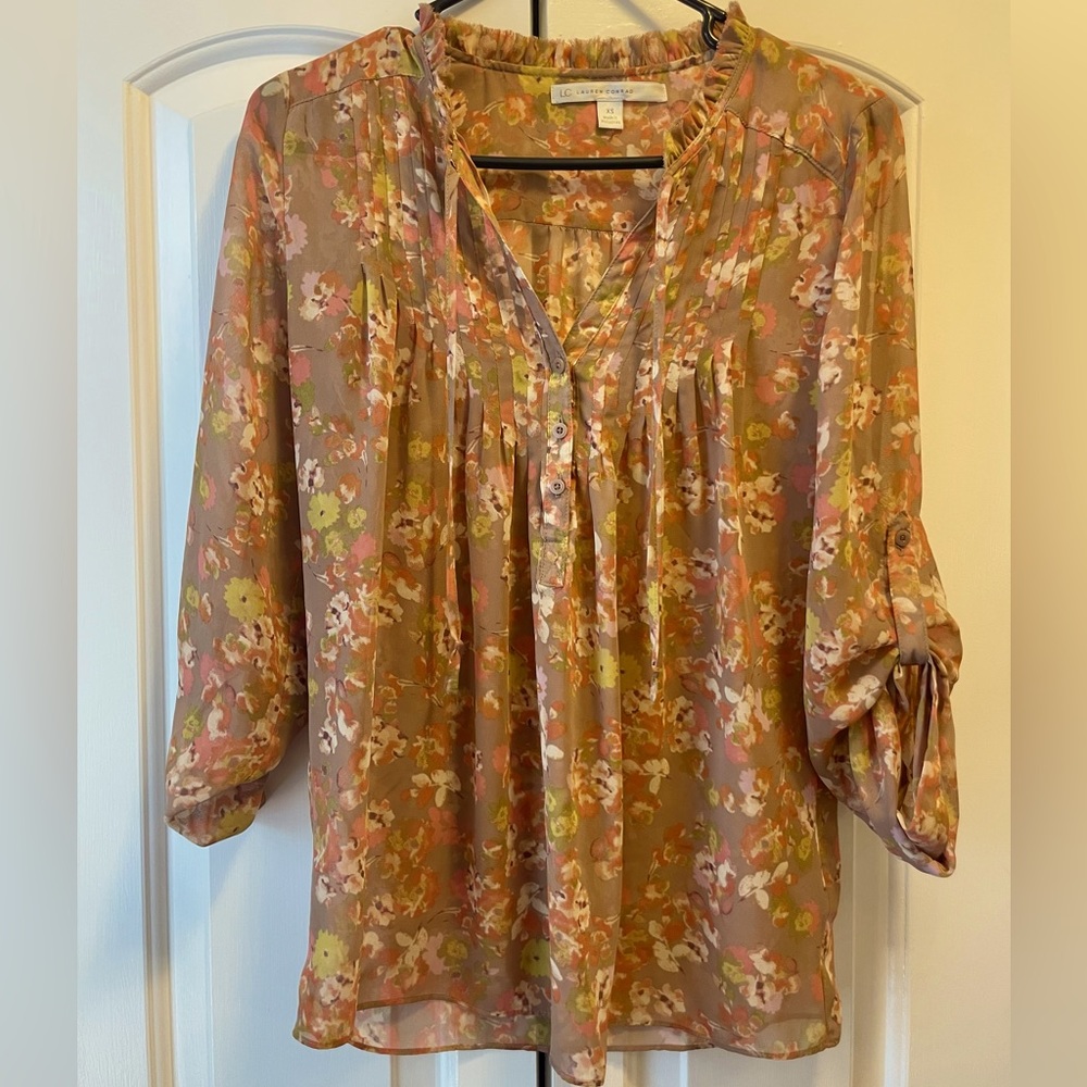 LC Lauren Conrad Floral Blouse